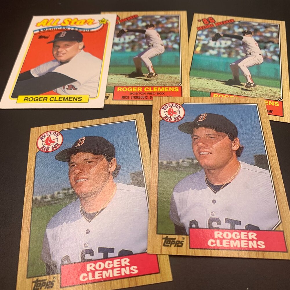 5ct 1987-1989 ROGER CLEMENS TOPPS MISC CARDS EX-MT